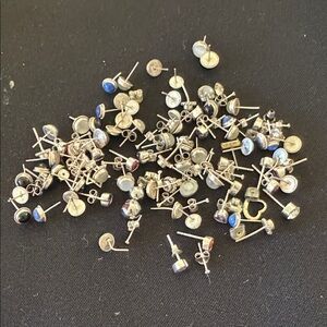 Mixed real Silver Stud Earrings